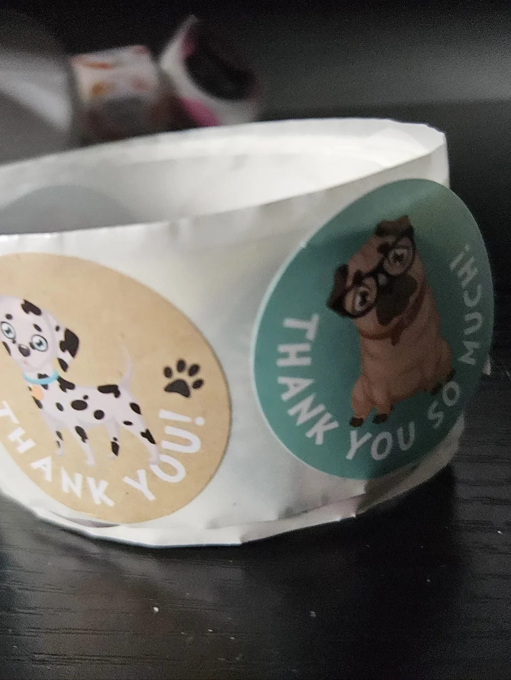 Colorful Dog Thank You Stickers